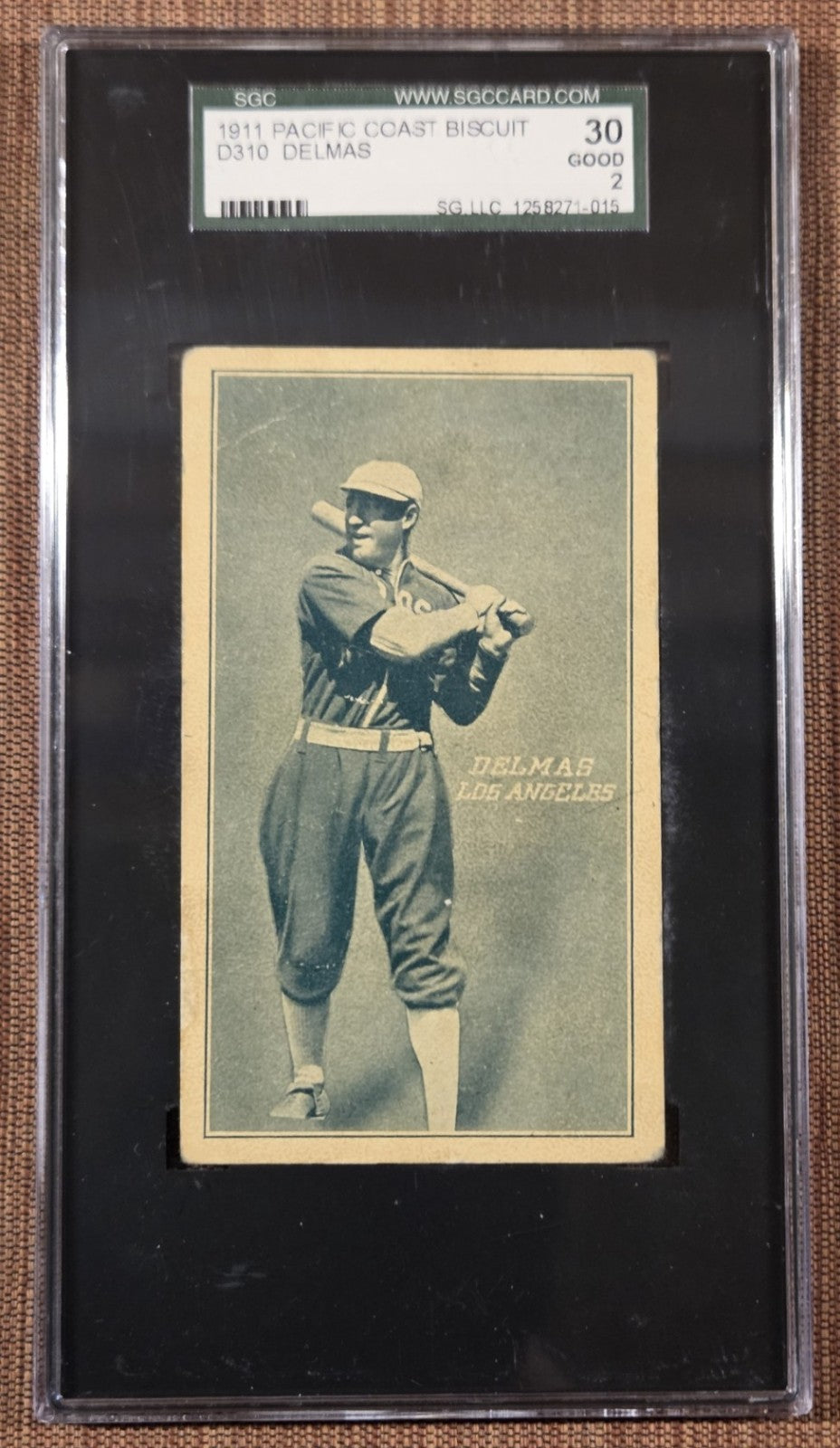 1911 Pacific Coast Biscuit D310 Bert Delmas Angels Baseball Card SGC 2 POP 10