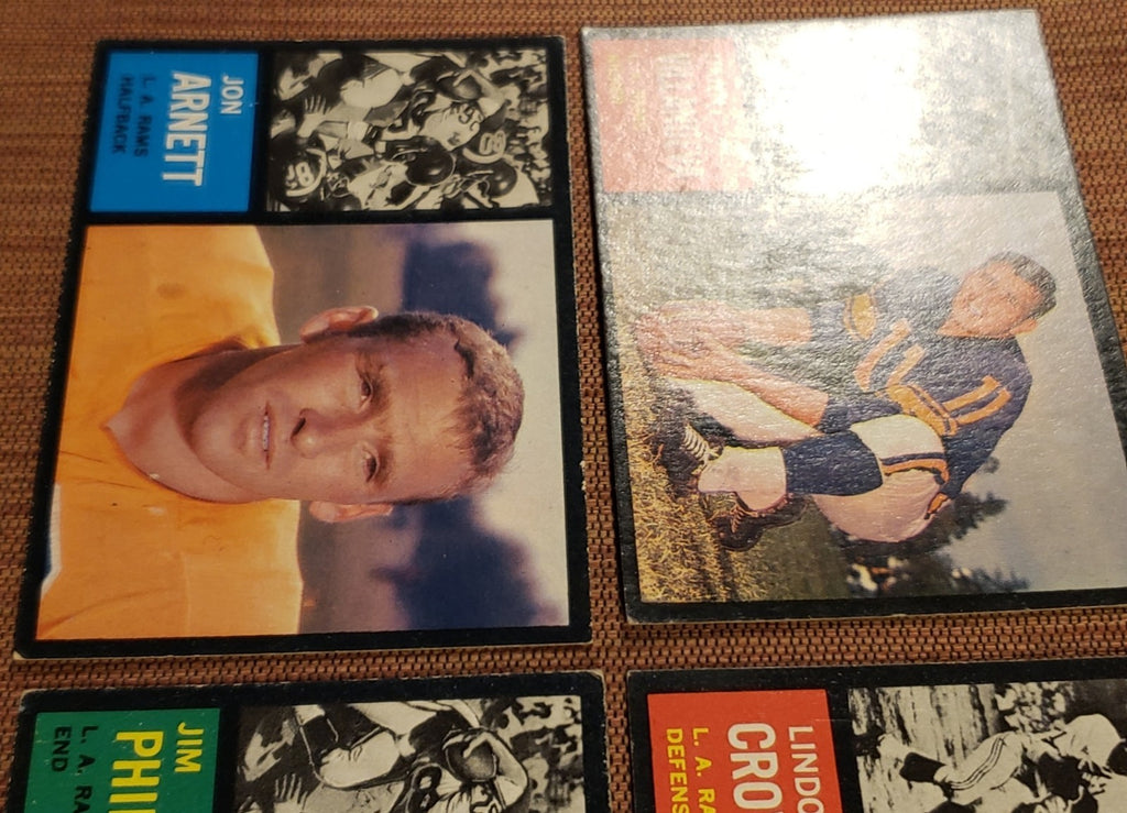 1962 Topps Rams Football Cards Arnett & Matson SP's Villenueva RC Crow Phillips5