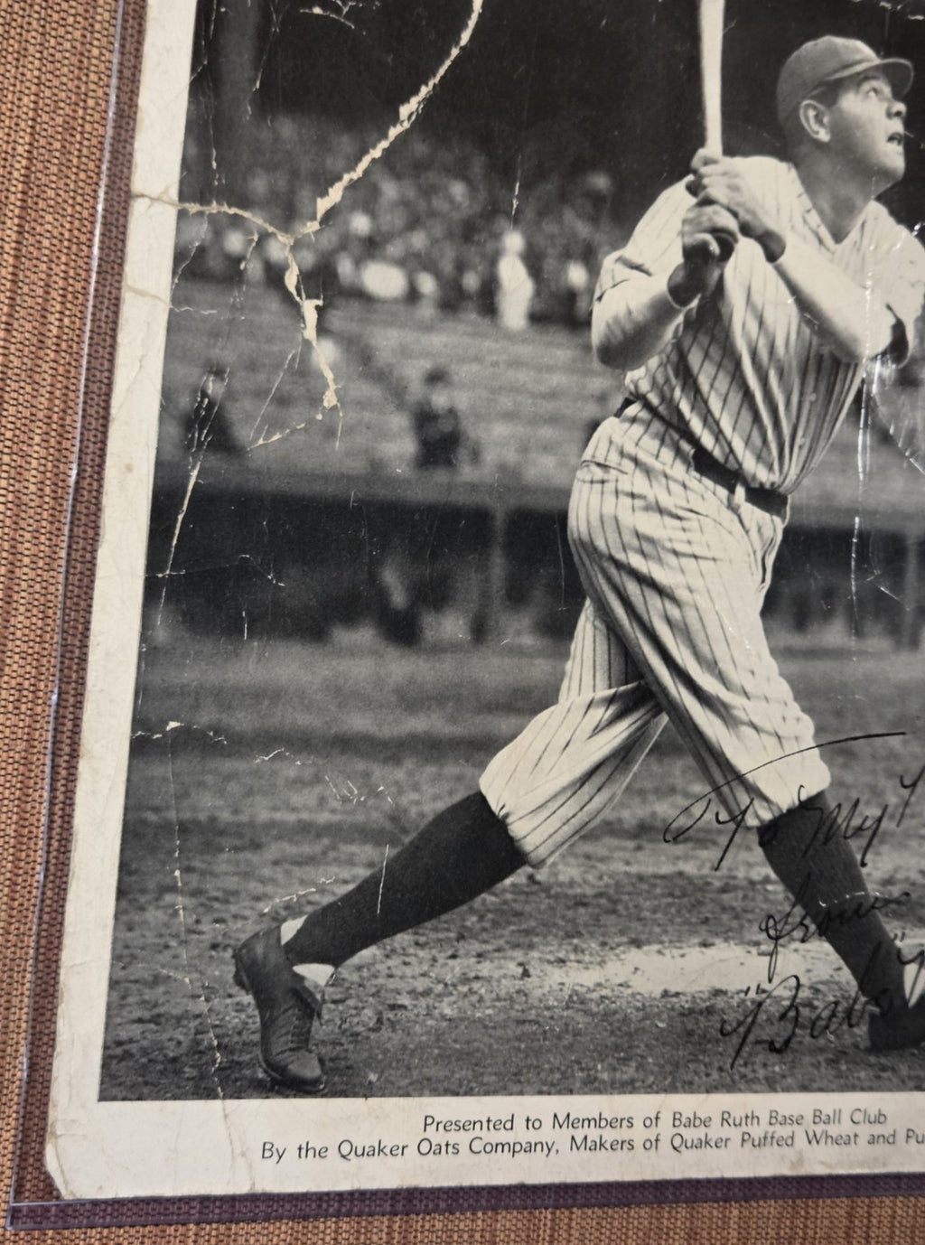 1934 Quaker Oats Premium Babe Ruth New York Yankees Original 8x10 Baseball Photo3