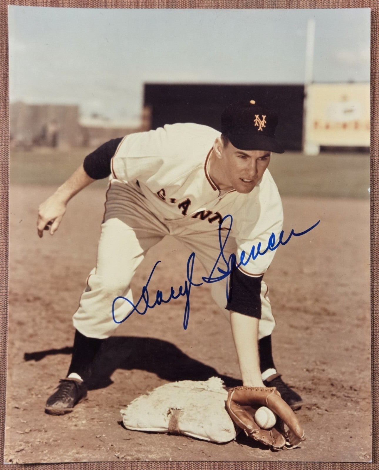 Daryl Spencer AUTO New York Giants Dodgers Baseball Signed 8 x 10 Photo JSA0