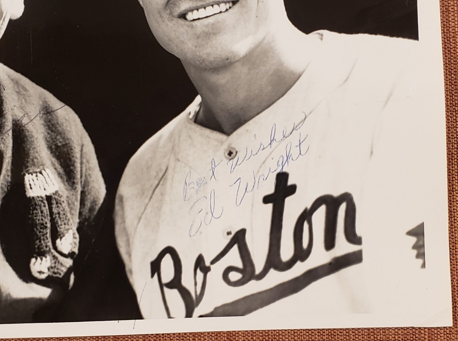 Dave Ferriss Ed Wright Auto Red Sox 1940's Baseball 8x10 Vintage Photo JSA3