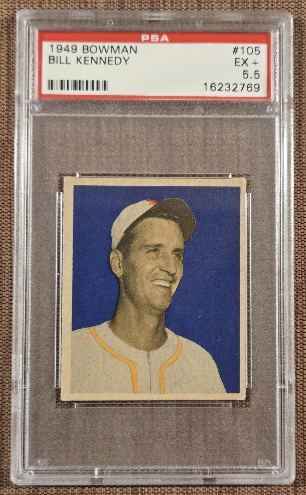 1949 Bowman #105 Bill Kennedy St. Louis Browns Rookie Baseball Card PSA 5.5 RC0