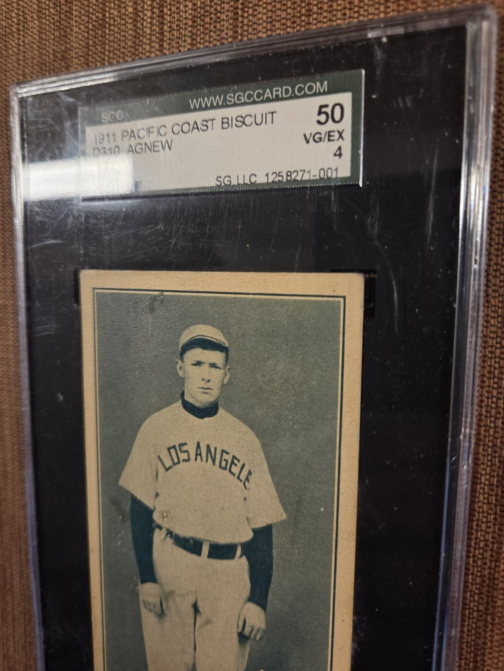 1911 Pacific Coast Biscuit James Agnew Los Angeles Angels Baseball Card SGC 41