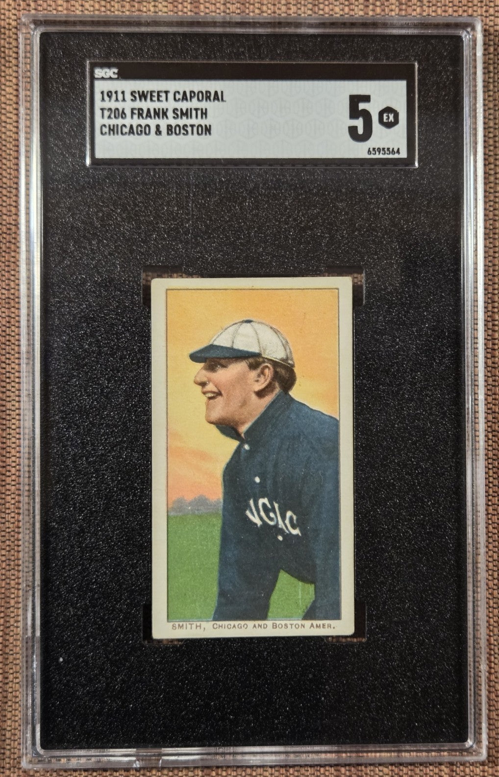 1909 Sweet Caporal 350-460/42 T206 Frank Smith CHI & BOS Baseball Card SGC 50