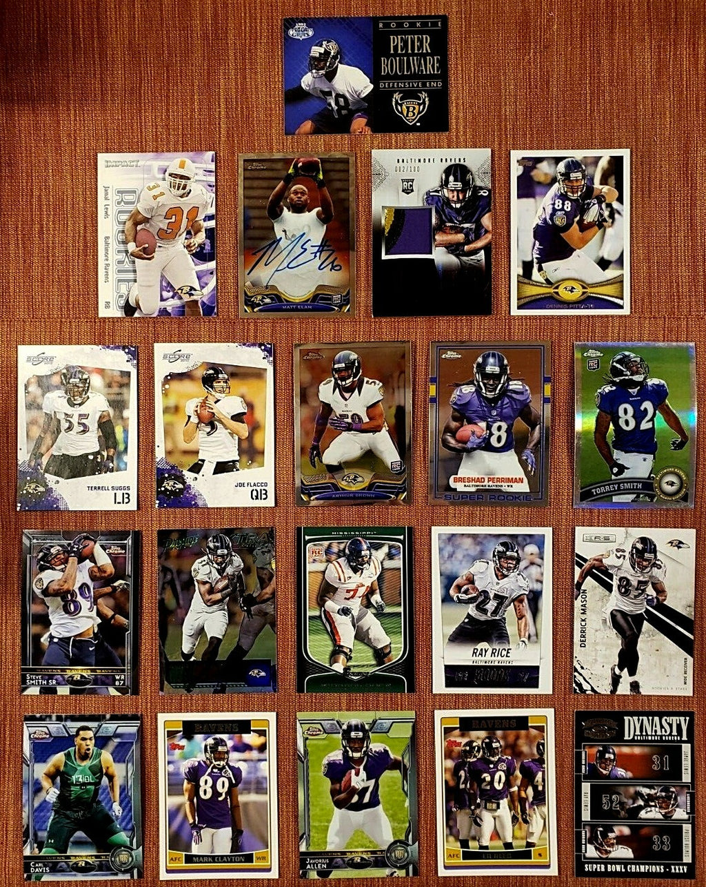 RAVENS FOOTBALL CARDS WILLIAMS JSY RC /100 ELAM AU RC SMITH RC REFRACTOR OHER RC0