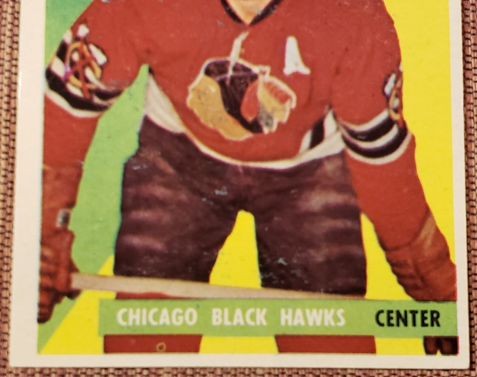 1958-59 Topps #3 Glen Skov Chicago Blackhawks Authentic Original Hockey Card1