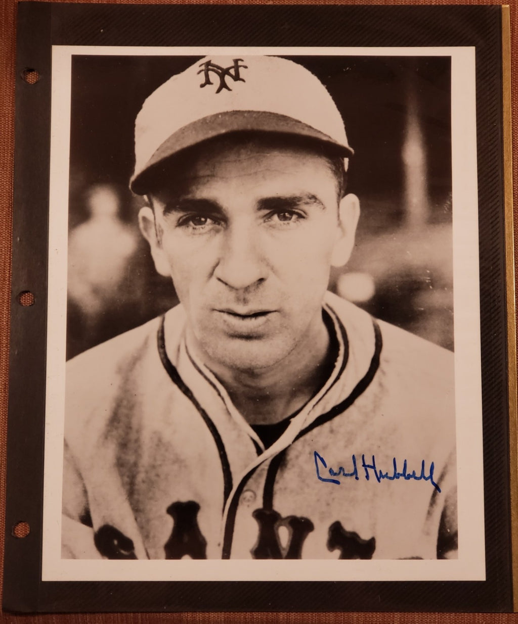 Carl Hubbell Auto New York Giants Vintage Original Baseball 8x10 Photo JSA HOF0