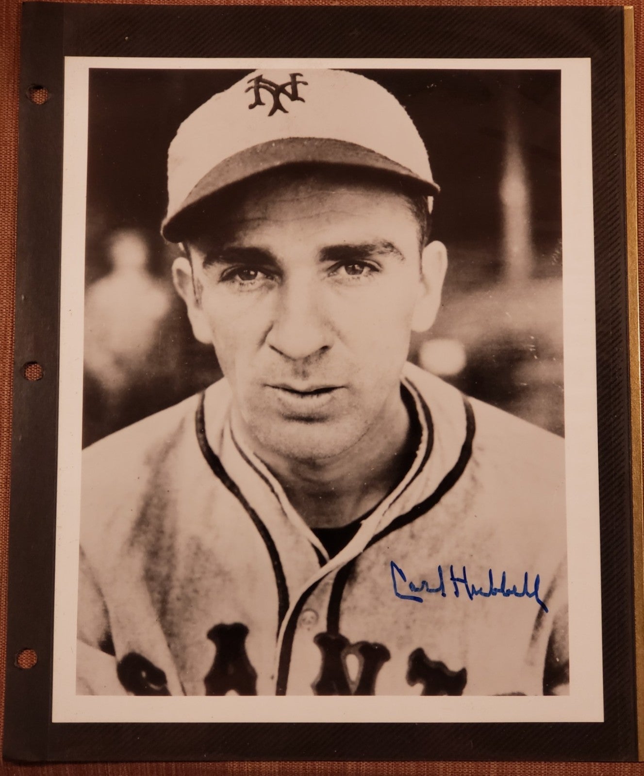Carl Hubbell Auto New York Giants Vintage Original Baseball 8x10 Photo JSA HOF0