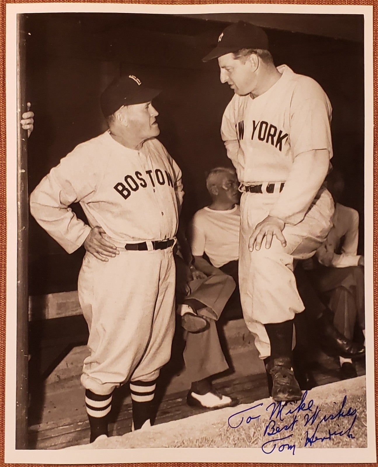 Tommy Henrich Auto New York Yankees 1940's Baseball 8x10 Photo JSA McCarthy0